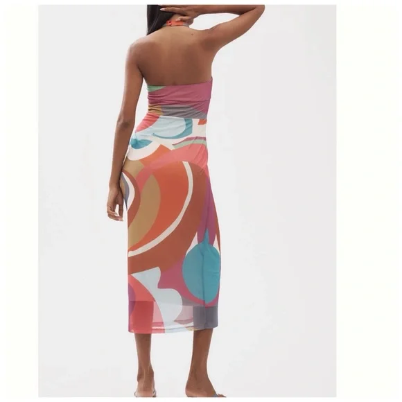 square neck halter midi dress Sugarlips Petite Size Striped Halter Square Neck Sleeveless Smocked Poplin Midi Dress